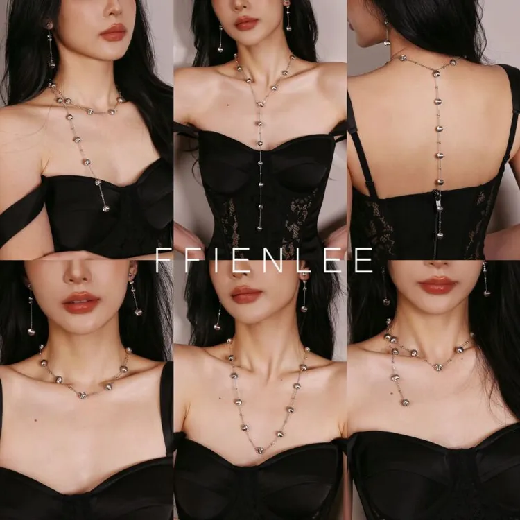 吊坠925银 <银河之晴>意大利小众设计感复古镭射猫眼珠珠锁骨链