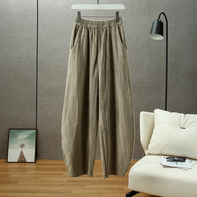 复古高腰夏季扎染文艺复古休闲裤显瘦中等休闲时尚透气百搭