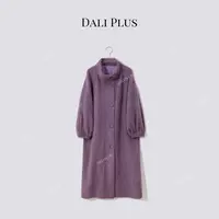 DALI PLUS“山羊绒拉绒+超细羊毛” 立领气质双面呢大衣-D5MM2781