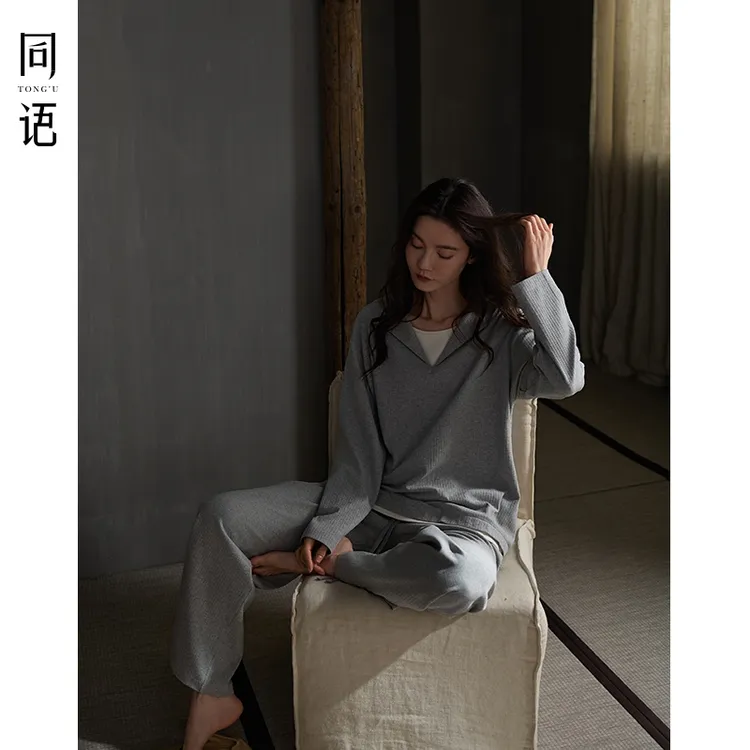 同语25年新款睡衣女春秋季柔软纯棉睡衣长袖套装可外穿家居服春夏