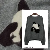 LAILILA【昵雅】25秋冬新品拉毛熊猫毛衣QJ509AF66208