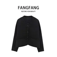 F.F圆领常规款秋冬直下摆欧美短外套运动棉服外套10067