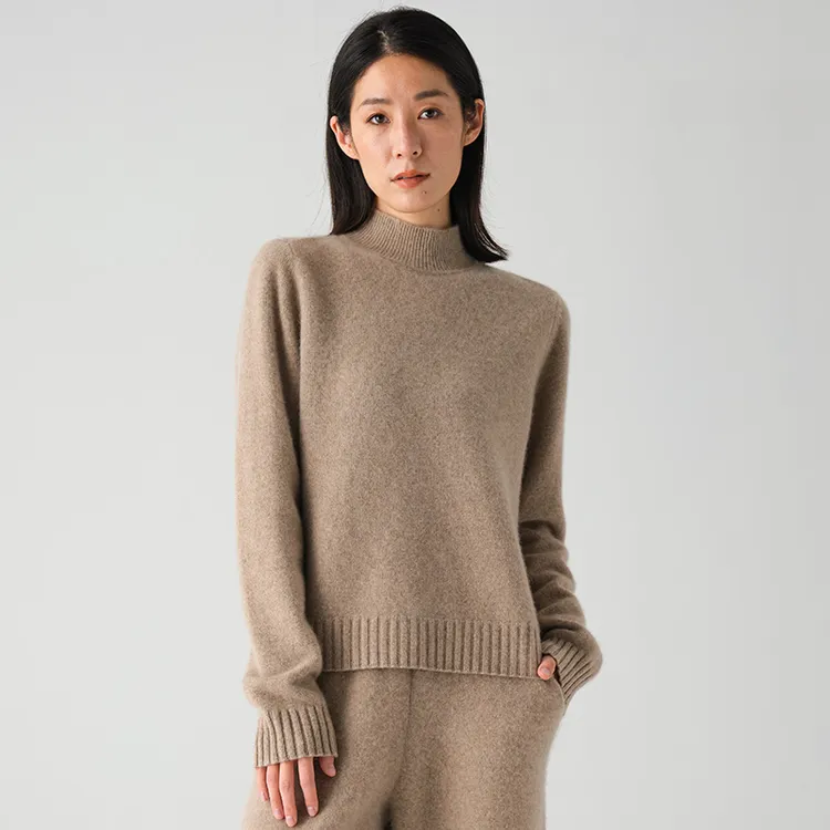 [叶可可]PAMIR秋冬小拉绒女半高领拉绒羊绒针织衫 PZ109