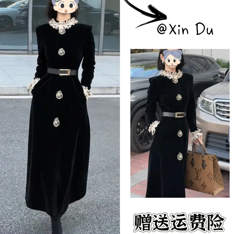 2025秋冬季新款时尚显瘦气质女士网红洋气风衣百搭款D25085