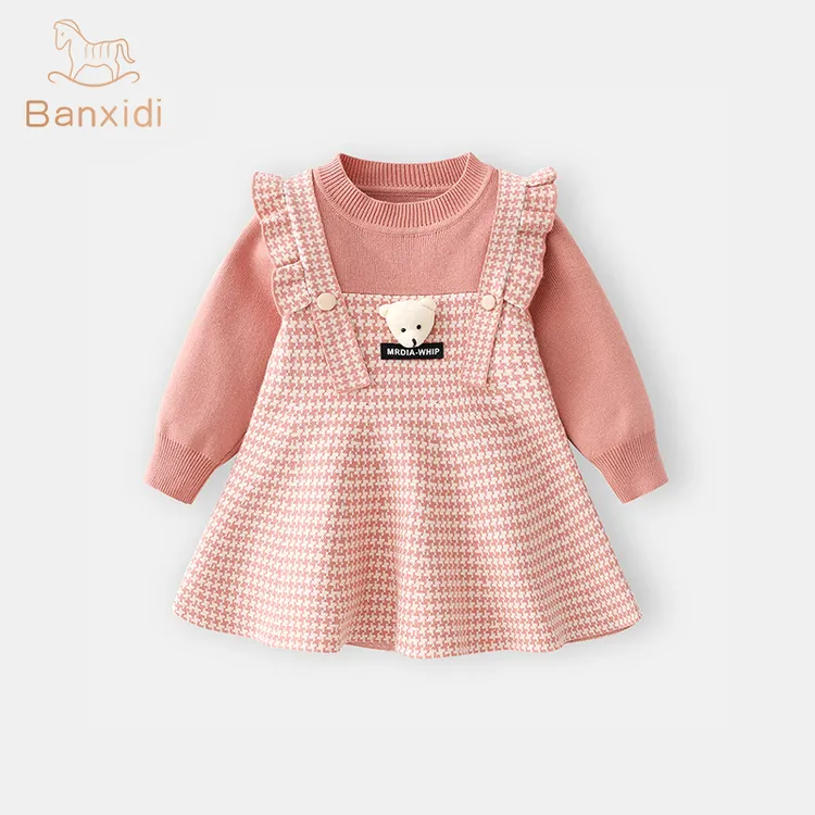 班喜迪女童连衣裙2025新款秋款儿童洋气公主裙宝宝假两件秋装裙子