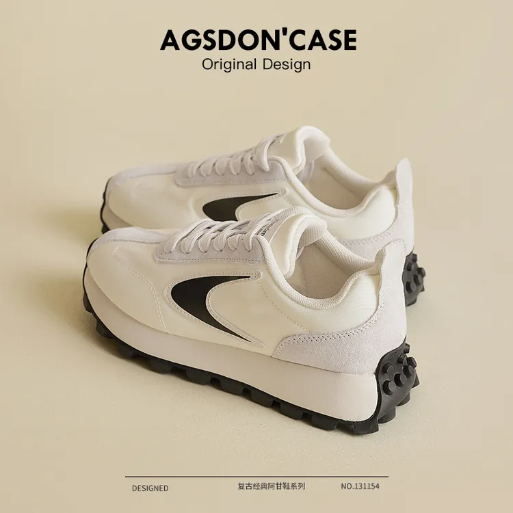 ~奥古狮登小蛮腰阿甘鞋女款秋季2025新款爆款厚底小白运动德训鞋W