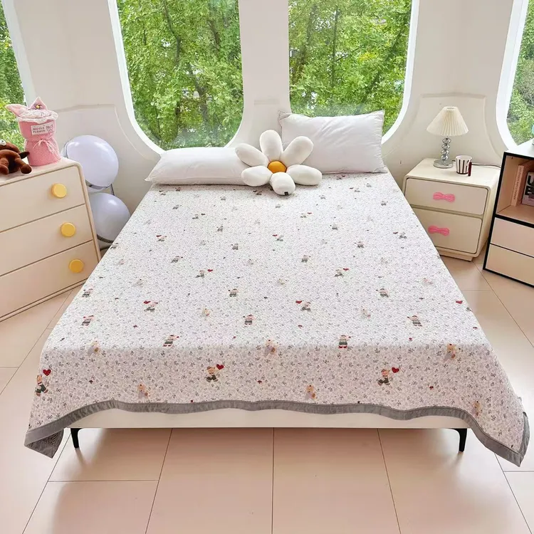 秋冬加厚床盖-A棉+B绒双面两用防滑时尚百搭家用床盖