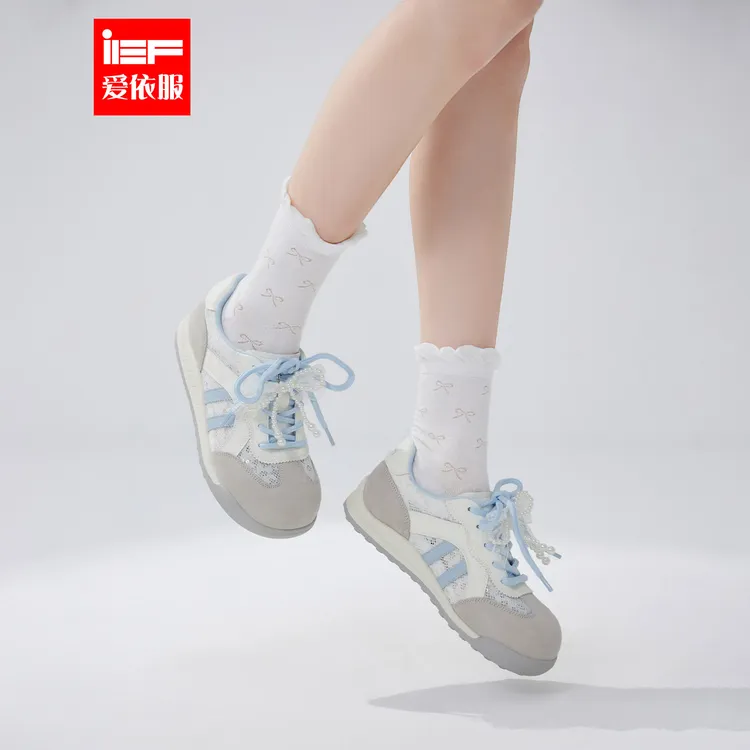 IEF/爱依服德训鞋2025夏季新款小众拼色设计通勤百搭休闲鞋流光风
