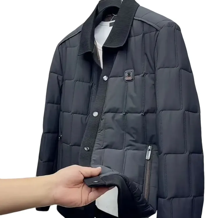 秋冬新款男款高级感长袖休闲二棉服夹克修身百搭时尚商务翻领831