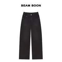 Beam Boon|【拉线笔牛仔裤】超模立裁重工水洗中衔线显瘦直筒牛仔裤