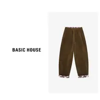 Basic House/百家好直筒时尚休闲百搭复古宽松长裤-B0625B5LON2