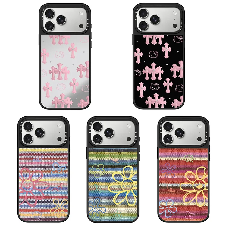 十字架KT猫花朵毛衣iphone17promax手机壳适用苹果16防摔15保护套