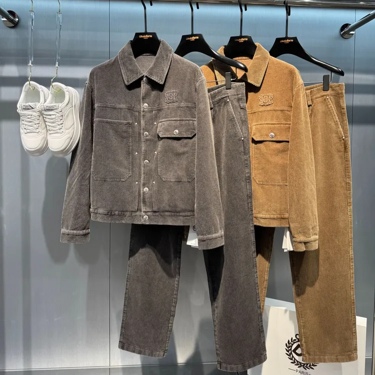 DIKALO FERRE/迪卡里奥 费雷D53JK502新款男士秋季灯芯绒翻领外套