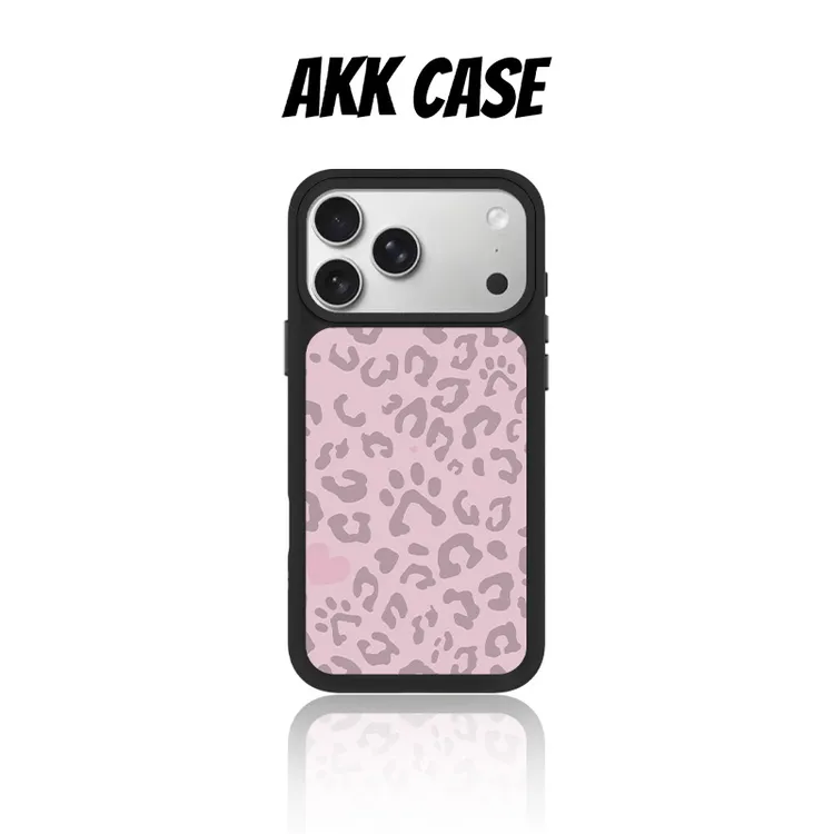 AKK少女粉豹纹韩国进口磁吸二代菲林防摔手机壳适用苹果16PM15