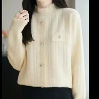 1401#【衣长62】半高领提花打底衫女秋冬洋气显瘦蕾丝内搭毛衣