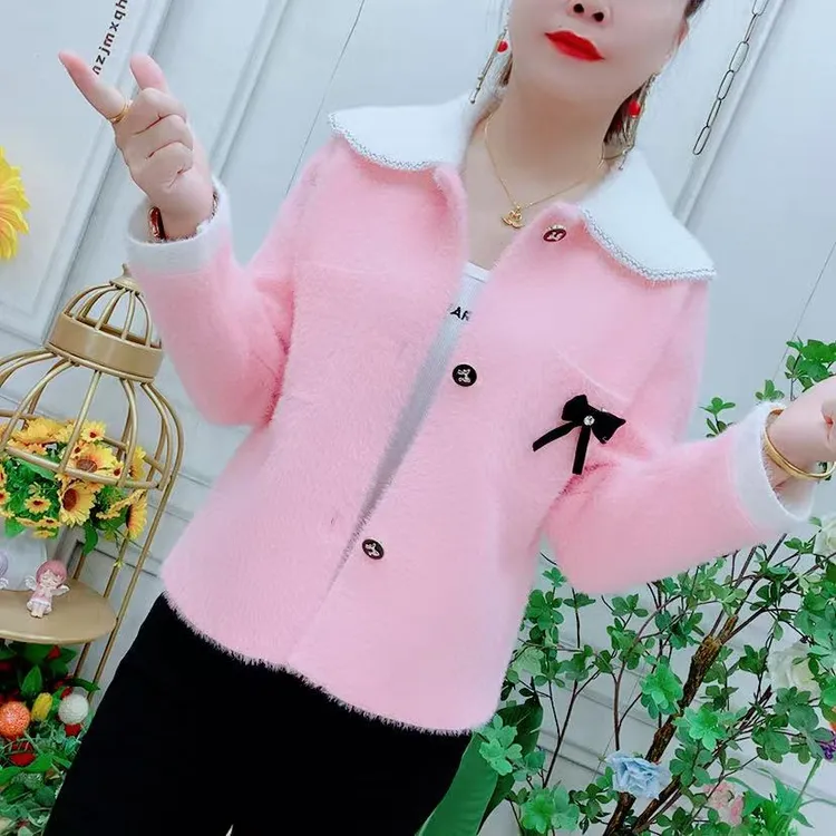 法式复古小香风外套女秋冬新款小个子时尚洋气减龄娃娃领短款上衣