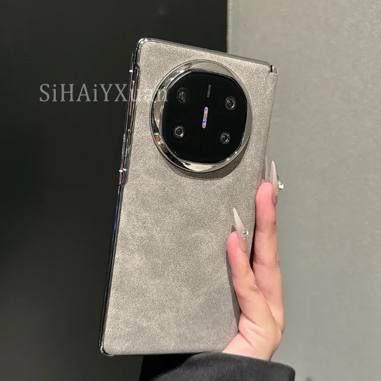 高档磨砂肤感小羊皮适用华为matex6手机壳翻毛皮折叠屏x5典藏版x3