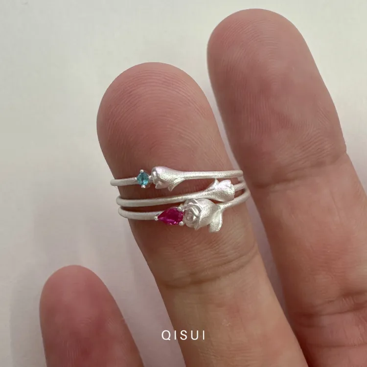 925银锆石戒指 "余香“原创设计设计师款S925银戒指