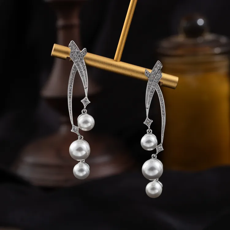 铜合金合成锆石耳饰 【LANSE 新年系列·人鱼的眼泪】明星同款耳环