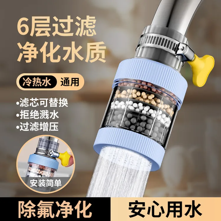 水龙头过滤器通用防溅嘴厨房净水延伸器家用自来水通用净化防溅头
