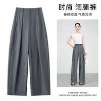 GOWK/杜鹃鸟藏肉显瘦秒变黄金比例 天丝醋酸阔腿裤9656C