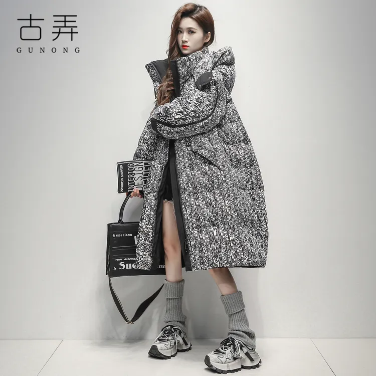 大牌过膝中长款连帽羽绒服2025冬季新款极寒防风保暖白鸭绒厚外套