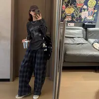 【NO退NO换】欧货【苏格兰格子保暖呼吸绒感月亮裤】191001显瘦不臃肿