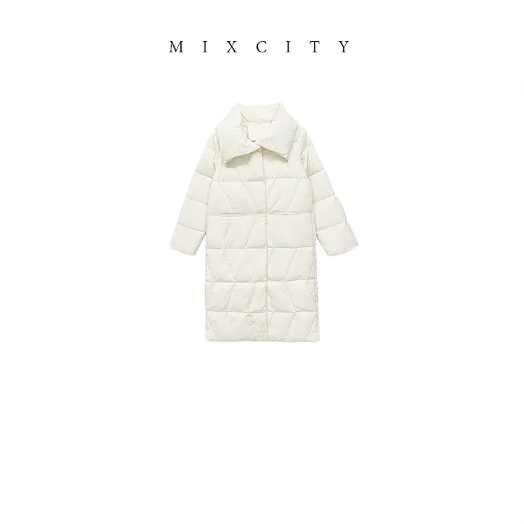 【MIXCITY亚楠家】荔枝羽绒◆白鸭绒中长款羽绒服保暖外套9300