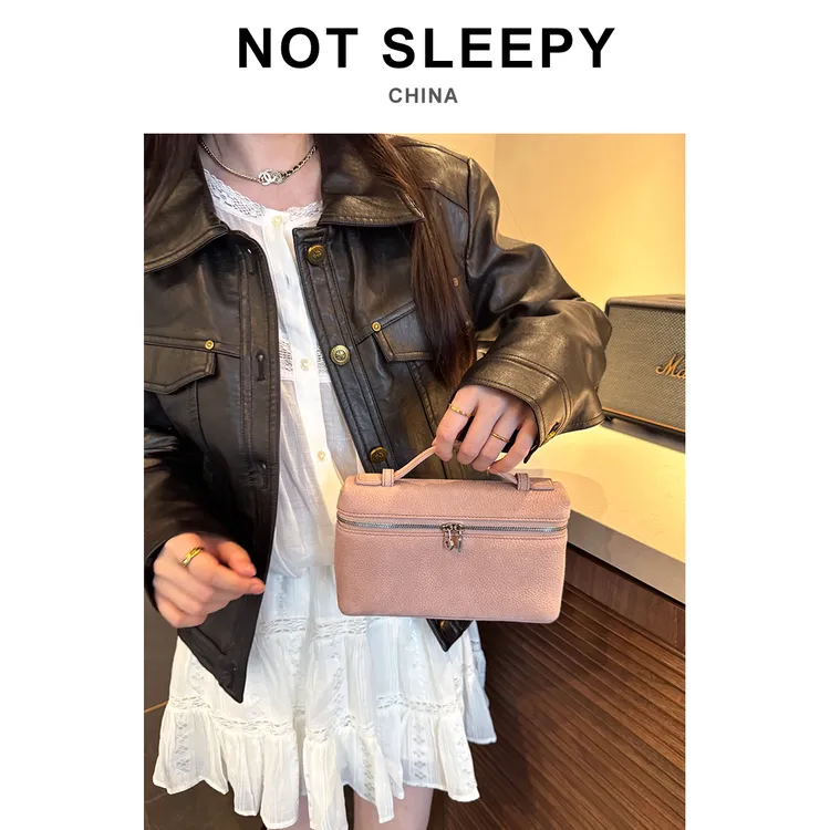 【不睡觉商店】L19高级感老钱风饭盒包手提斜挎包女小方包/进口麂皮
