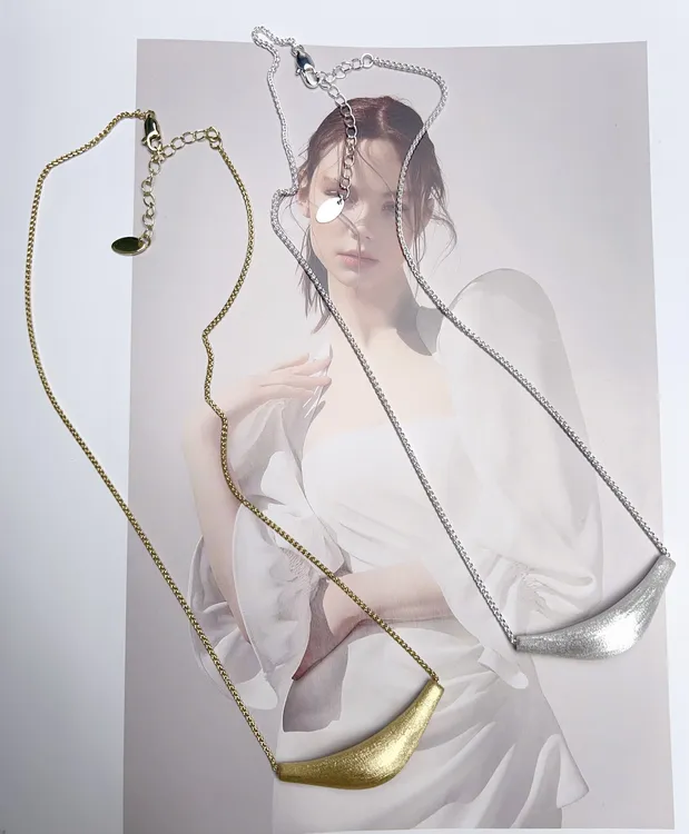 合金项链 人生项链潮流时尚简约百搭高级感金属拉丝蛇骨毛衣链