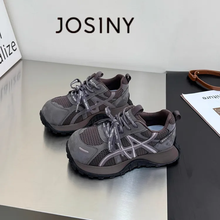 卓诗尼【断码清仓】厚底丑萌老爹鞋女2025秋季新款增高休闲运动鞋