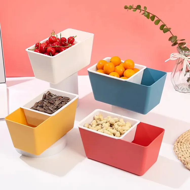 懒人瓜子盒嗑瓜子神器双层水果盘家用果糖创意零食干果盘收纳盒