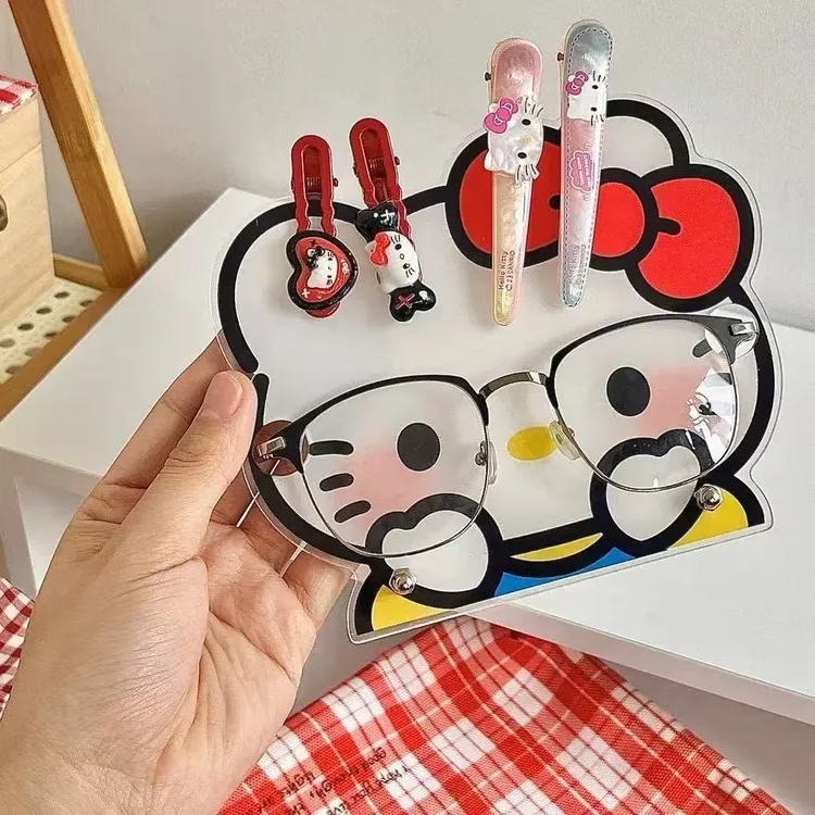 首饰展示架 hellokitty可爱眼镜架书桌学习桌亚克力墨镜发夹收纳
