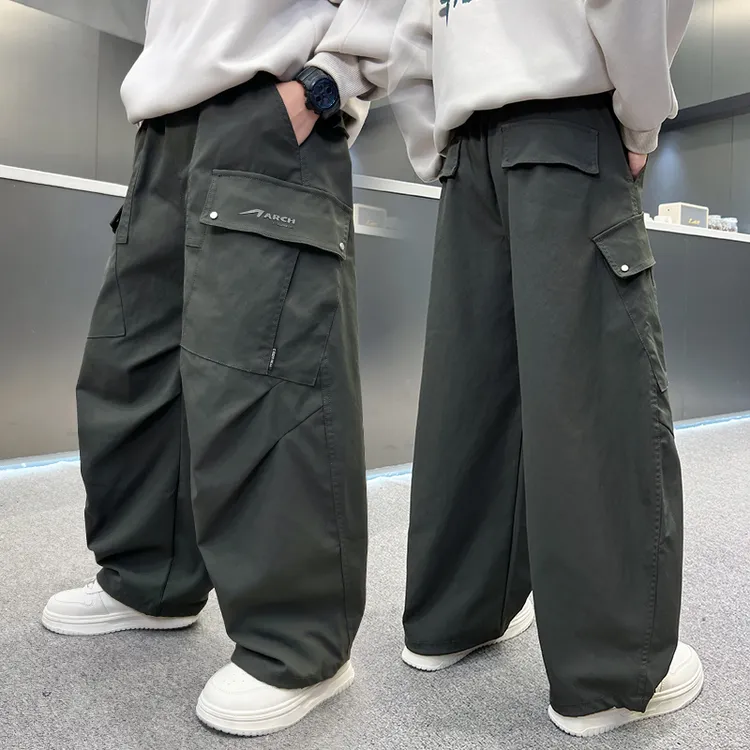 男童裤子春秋款2025新款中大童秋装百搭工装裤儿童宽松秋季休闲裤