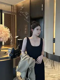 琪琪怪怪大码女装【长岛初秋】复古百搭气质显瘦背心裙D37564QQ