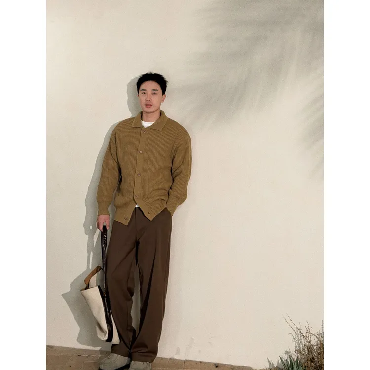 AttiCraft【老钱慵懒】早春松弛休闲百搭针织开衫新贵翻领外套男