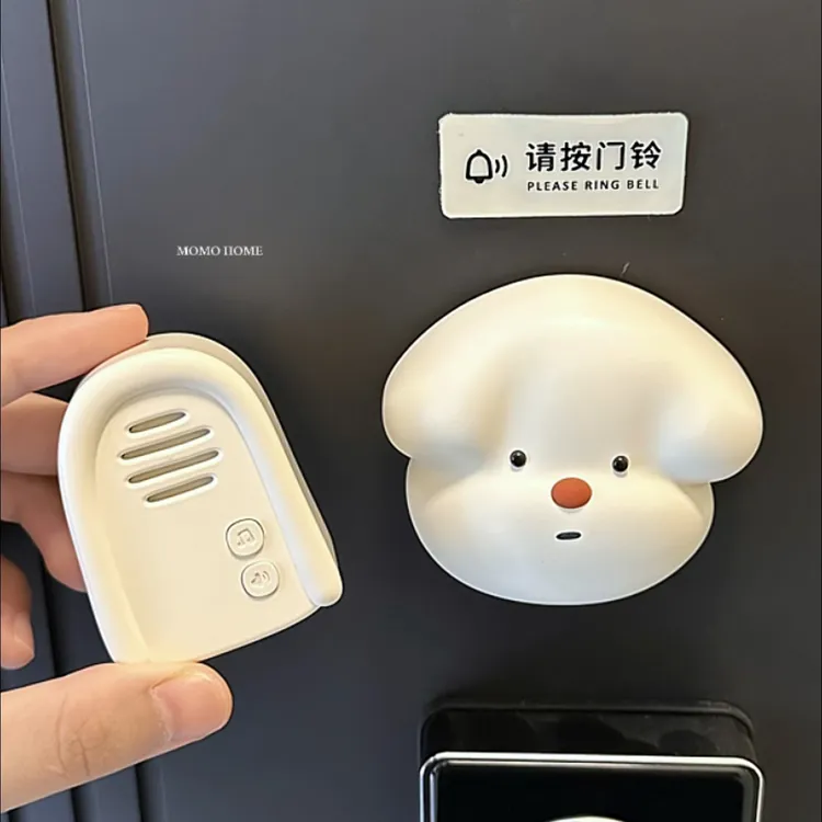 MOMO新款旺来门铃自发电可爱应急报警器老人家用无线门
