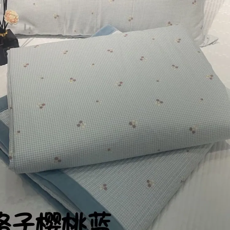 棉绒学生三件套多功能款被子 一面绒一面棉床盖