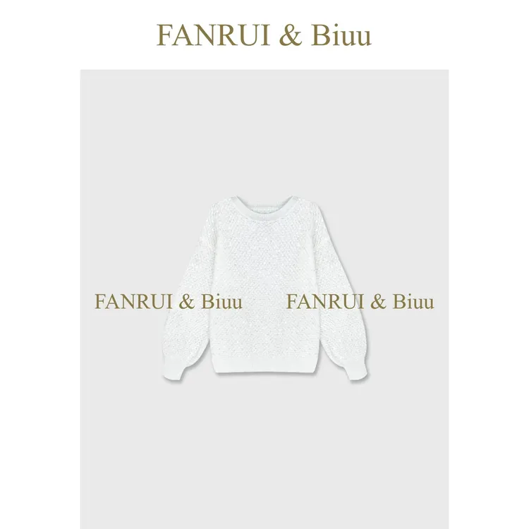 FANRUI/泛芮「绅装绮梦」珠片细闪小众百搭高级感针织毛衣女B19711