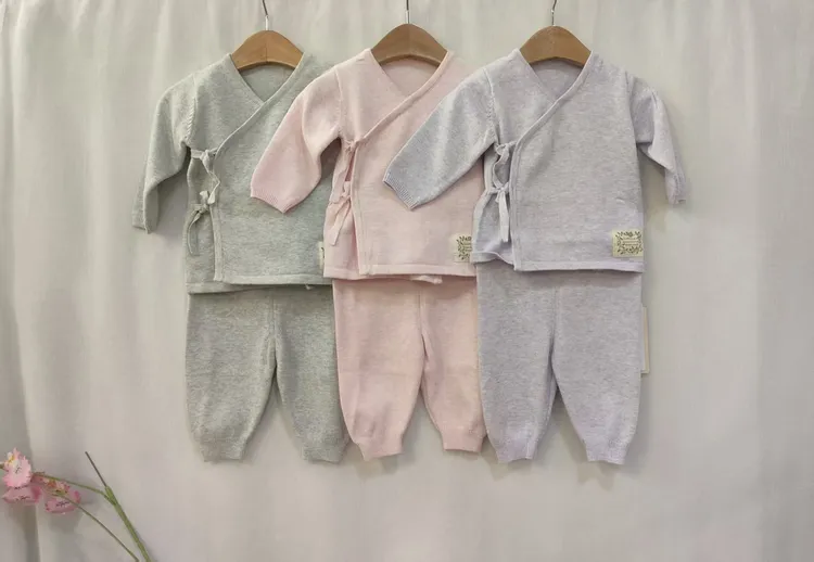 拉比绵绵之语新生儿斜襟针织套装52-66春秋冬季婴幼儿和袍套装