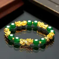 绿色轻奢招财貔貅手链送妈妈