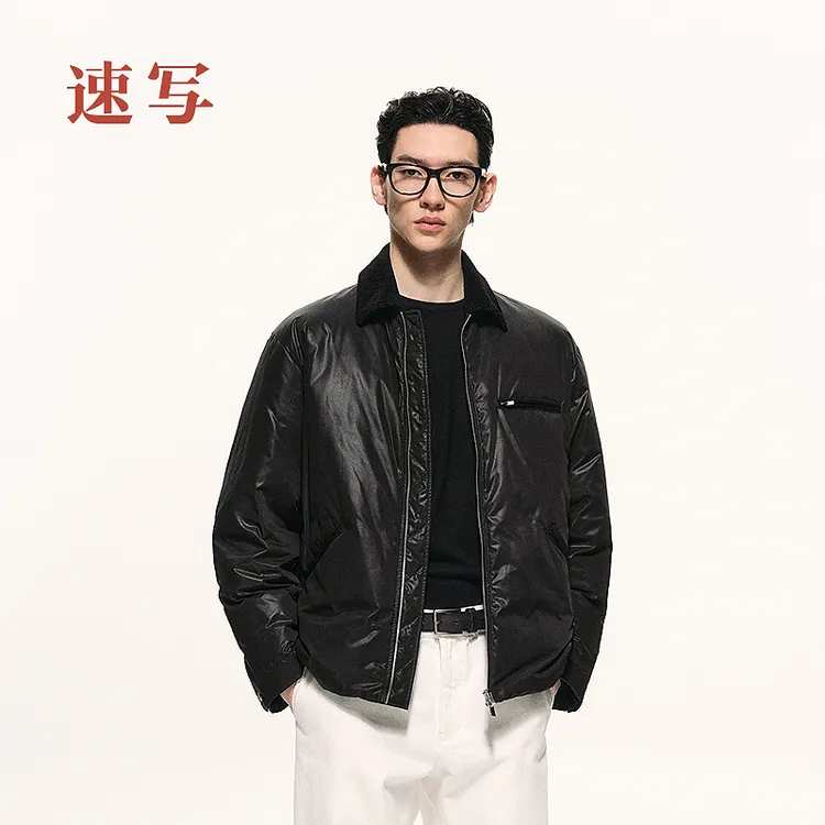 【商场同款/黑支线】速写男装2025冬新品短款翻领羽绒服9P0C11710