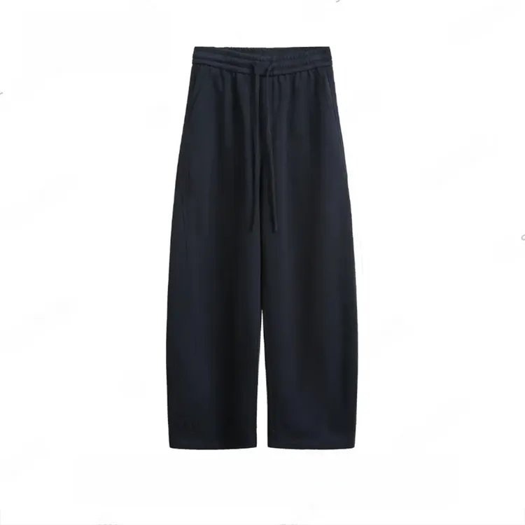 醋酸羊毛阔腿裤女冬季2025新款加绒加厚高腰抗皱显瘦休闲弯刀裤子