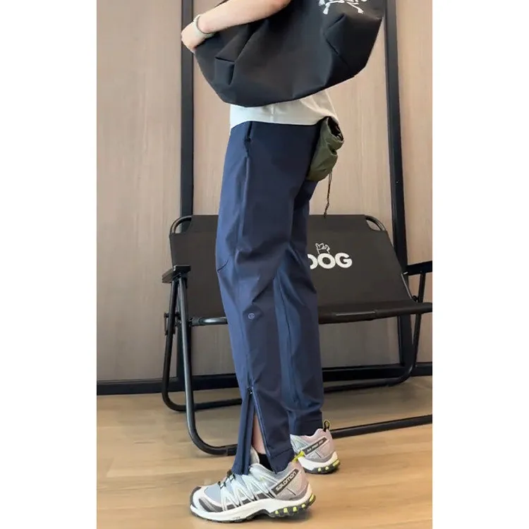 25夏季机能拉链户外运动高弹冰丝速干显瘦百搭男女同款工装休闲裤