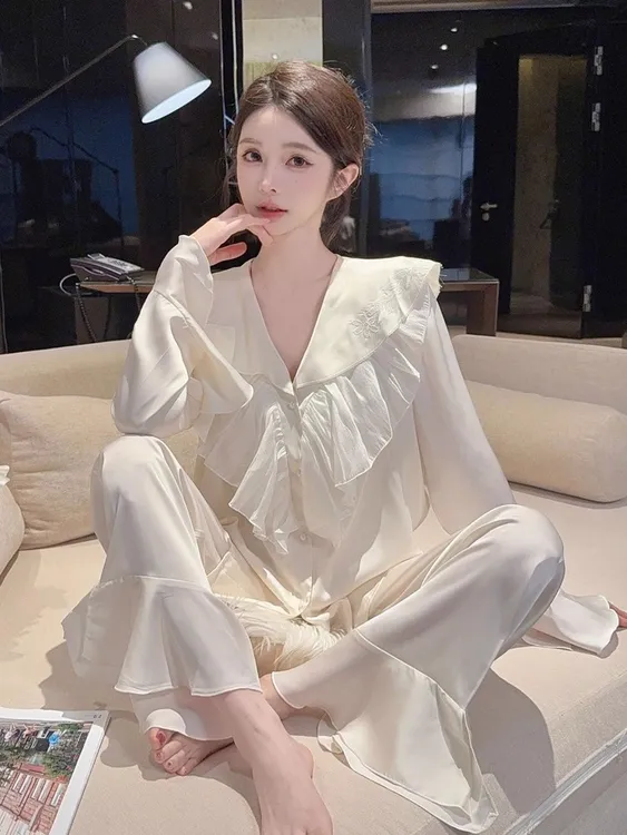 法式甜美公主风睡衣女春夏季高级感长袖长裤轻奢家居服套装可外穿