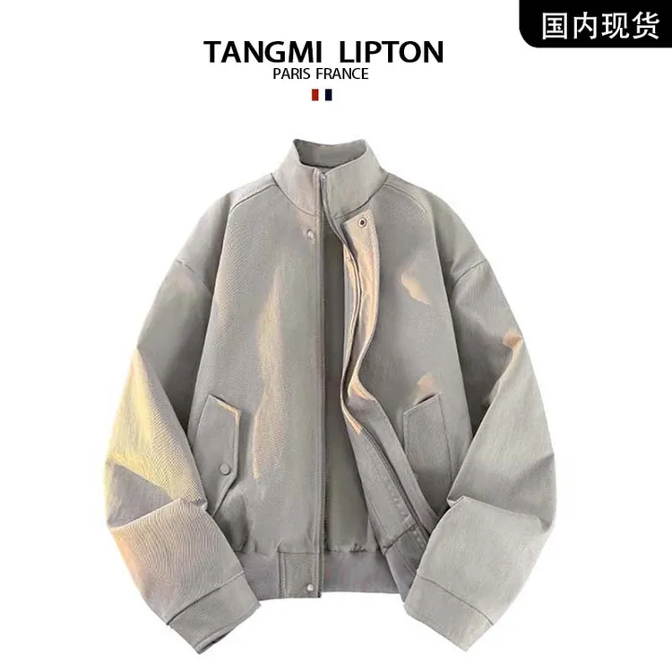 【品牌撤柜折扣】TANGMI LIPTON秋季立领夹克外套简约时尚休闲男士