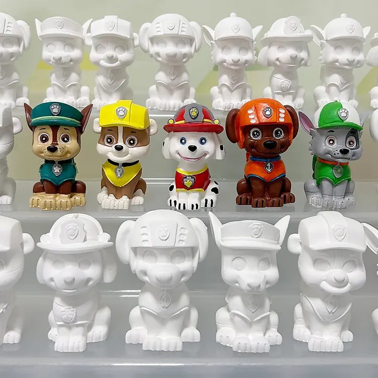 画画填色diy汪汪小狗队石膏娃娃涂色玩具儿童手工白胚公仔摆件