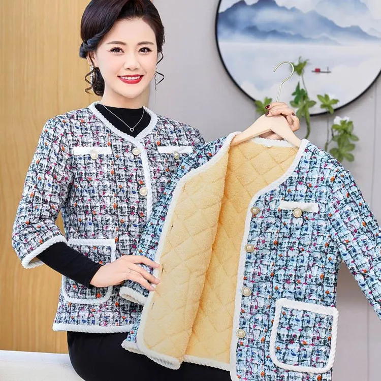 秋冬款短袖马甲女半袖棉衣外穿加绒加厚保暖中老年七分袖马夹外套