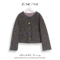 【ZONE FIVE】2025早秋新款法式爱心彩扣短款外套女9242