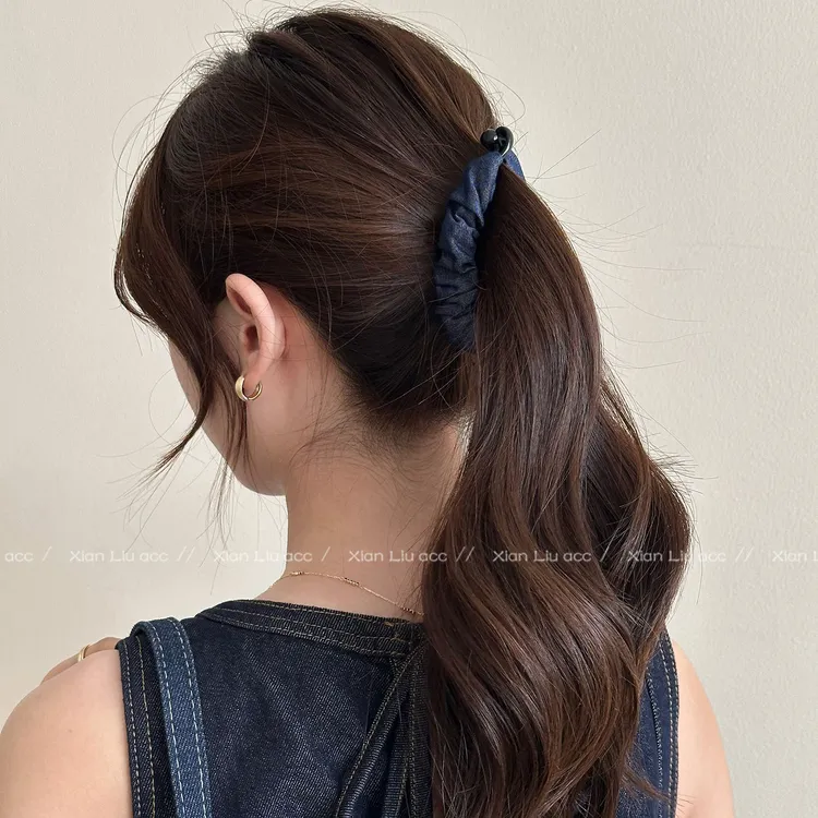 复古波点褶皱香蕉夹女2025新款后脑勺马尾夹盘发夹子时尚头饰发饰